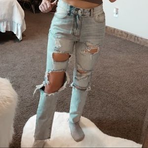 Distressed jeans